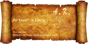 Artner Klára névjegykártya